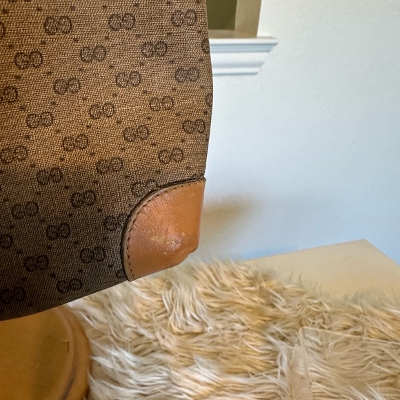 Authentic Vintage Gucci Interlocking GG Monogram Sherry Web Shopper Tote Bag - Picture 12 of 14